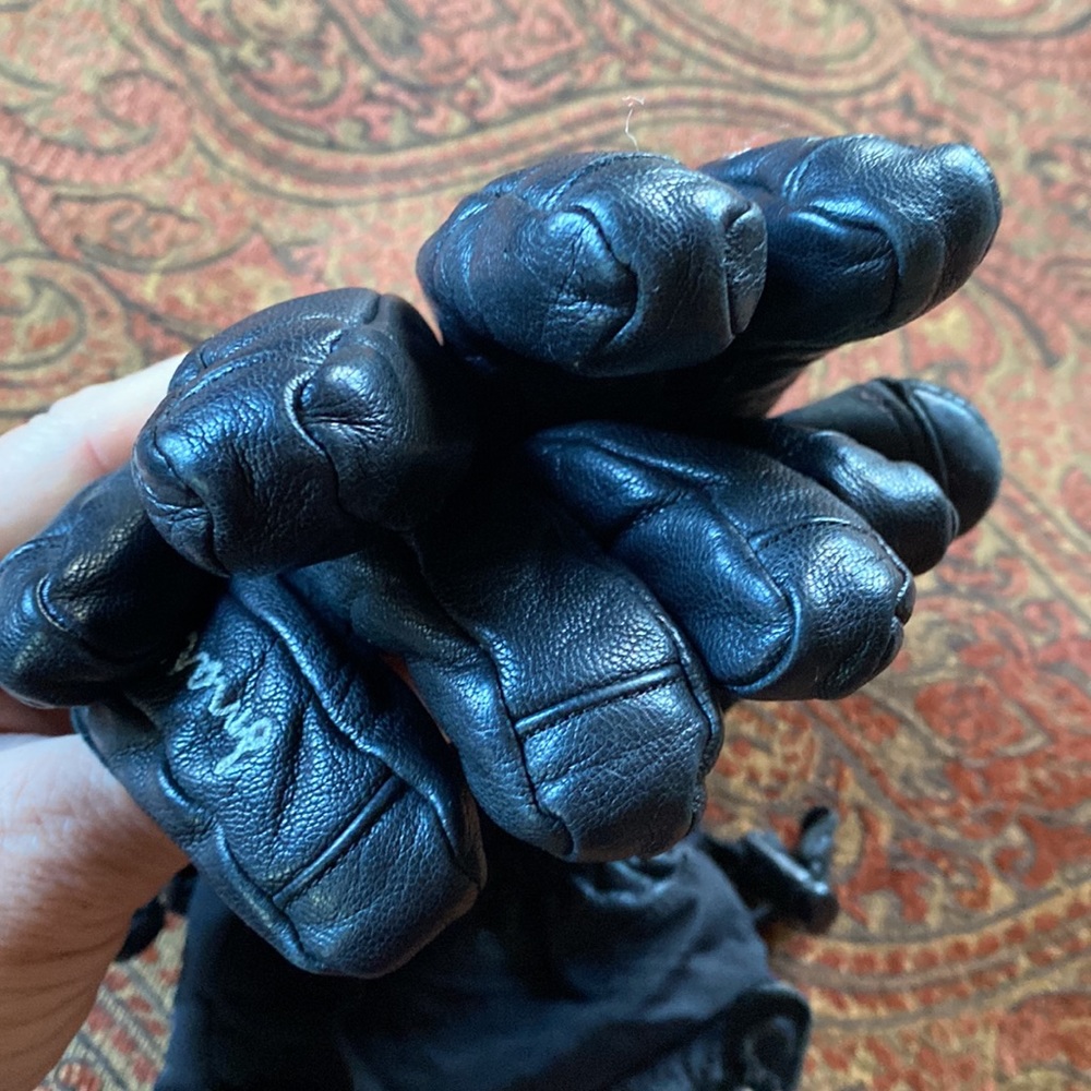 Smartwool leather wool winter ski bike hike gloves RARE black warm adult M - Picture 12 of 12